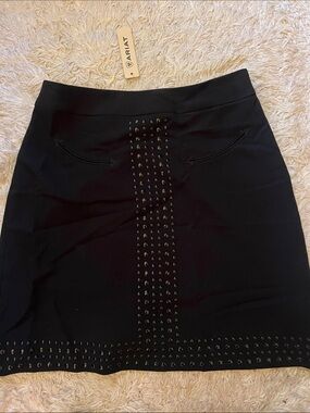 NWT Ariat Black Mini Skirt with Gunmetal Stud Trim